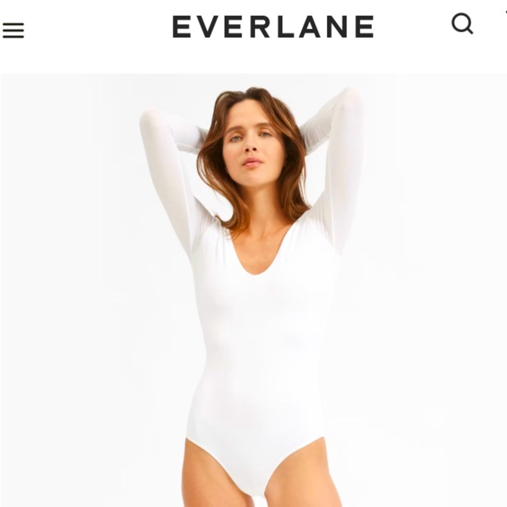 Everlane bodysuit, white, M